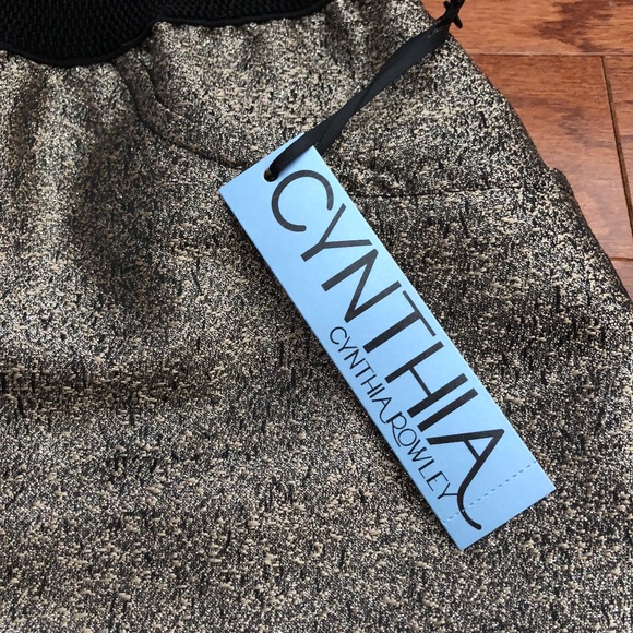 NWT Cynthia Rowley Gold Foil Mini Skirt Size 6 - Picture 4 of 6